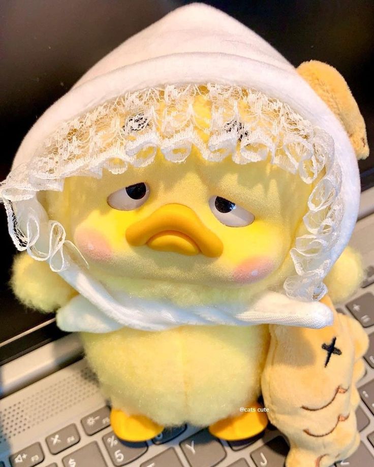 Boneka Bebek Lucu Ekspresi Lelah dengan Topi dan Boneka Ikan