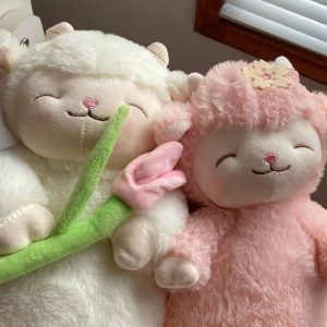 Boneka Domba Lucu Pasangan – Putih & Pink