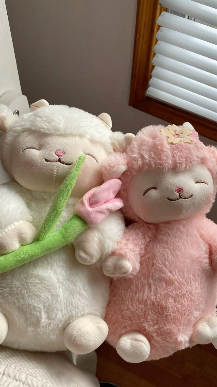 Boneka Domba Lucu Pasangan – Putih & Pink