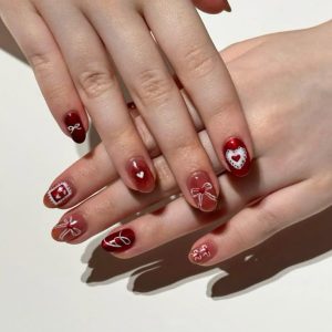 Nail Art – Desain Sweet Valentine Red